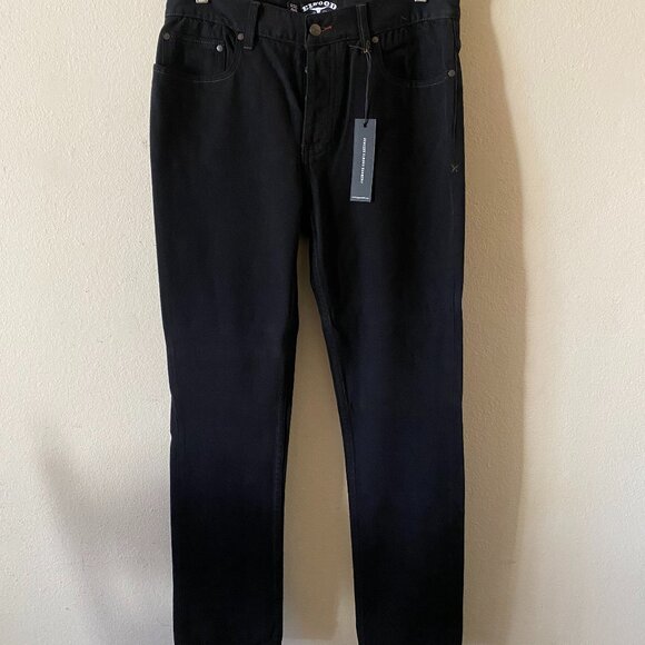 ELWOOD 32" BLACK SLIM FIT JEANS - Picture 1 of 4